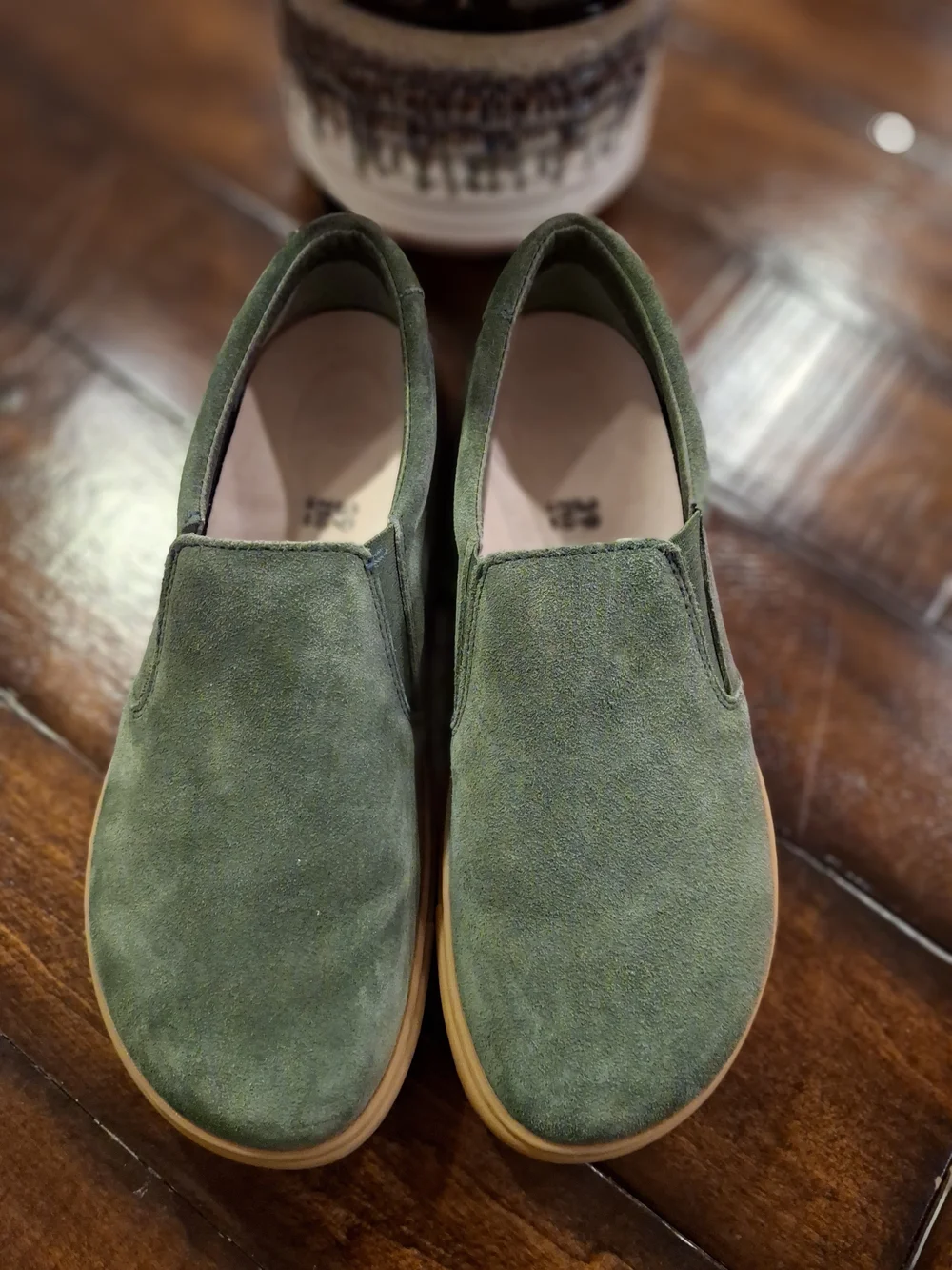 Birkenstock Oswego Suede Leather Slip On Shoes- Thyme Color EU39